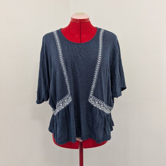 Akemi + Kin Blue Boho Top - Picture 1 of 6